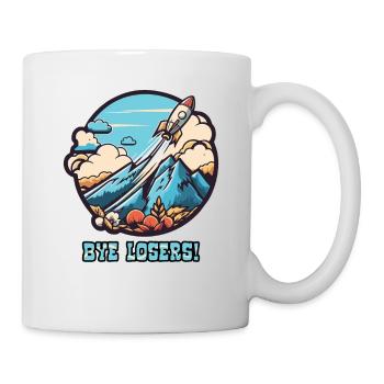 Bye bye, losers! Launch of the rocket - Mug - white - Right