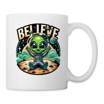 Lustiges Außerirdischer Alien Believe - Tasse - Weiß - Rechts