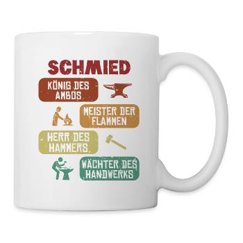 König Meister Herr Wächter Forging Kunstschmied - Tasse - Weiß - Rechts