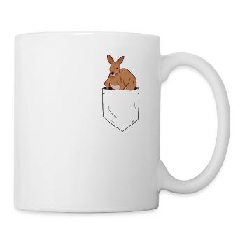Känguru in Brusttasche Australien - Tasse - Weiß - Rechts