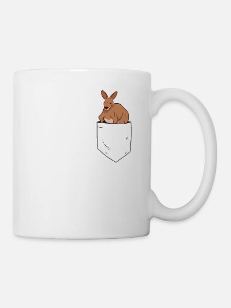 Känguru in Brusttasche Australien - Tasse - Weiß