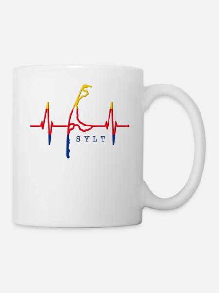 Sylt Skyline Nordsee Herzschlag Nordfriesen Sylter - Tasse - Weiß