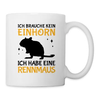 Ich habe eine Rennmaus Nagetier Gerbil - Tasse - Weiß - Rechts