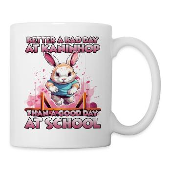Kaninhop Deluxe: obstacle course for rabbits - Mug - white - Right