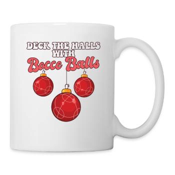 Bocce Player Coach Christmas Balls Deck The Halls - Mug - white - Right