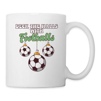 Football Player Coach Christmas Balls Deck The - Mug - white - Right