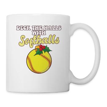Deck The Halls With Softball Player Catcher - Tasse - Weiß - Rechts