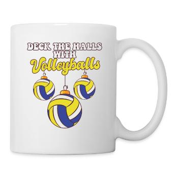 Volleyball Player Coach Christmas Balls Deck The - Tasse - Weiß - Rechts