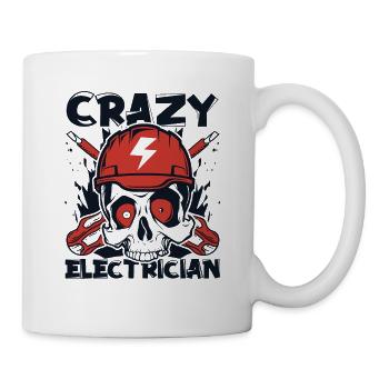 Crazy Electrician Electronics Technician - Mug - white - Right