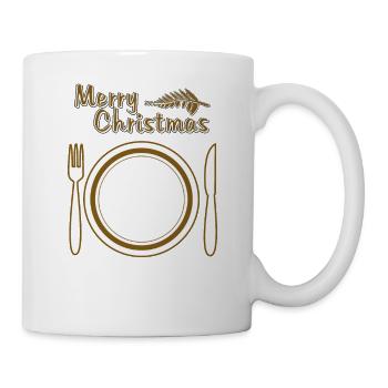 ASSIETTES COUVERTS JOYEUX NOËL - Mug blanc - blanc - Droite