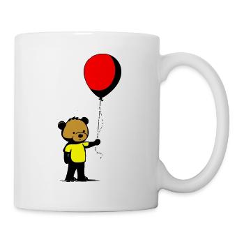 Ein Bär mit Ballon - Tasse - Weiß - Rechts