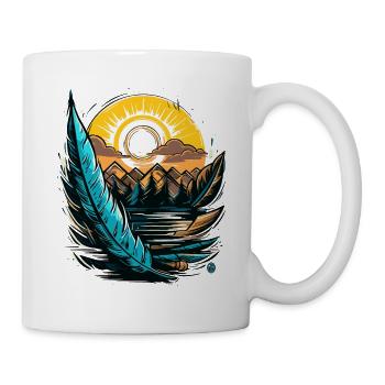 Un stylo d’écriture et la nature - Mug blanc - blanc - Droite