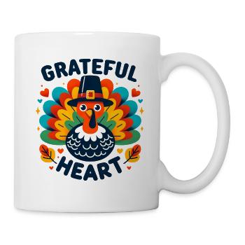 Grateful Heart - Thanksgiving Turkey Time Kids - Mug - white - Right