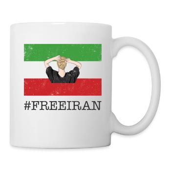 New Iranian Flag No Hijab Female Fist Support - Mug - white - Right