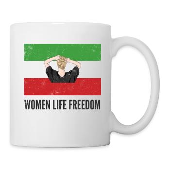 Iranische Flagge Kein Hijab Frauen Leben Kostenlose Unterstützung - Tasse - Weiß - Rechts