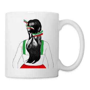 Iranische Flagge keine Hijab-Frau lockere Haarunterstützung - Tasse - Weiß - Rechts