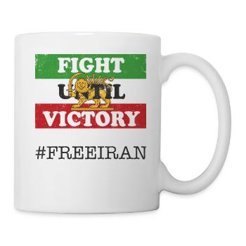 Drapeau du Lion Iranien COMBATTEZ JUSQU’À LA VICTOIRE Iranien - Mug blanc - blanc - Droite