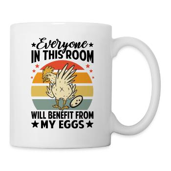 Profitez de mes oeufs - Oeuf petit-déjeuner - Mug blanc - blanc - Droite