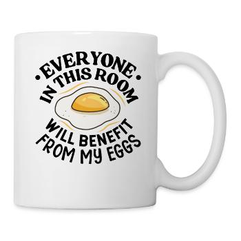 Profitez de mes oeufs - Oeuf petit-déjeuner - Mug blanc - blanc - Droite