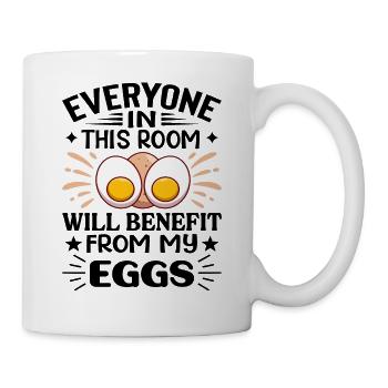 Profitez de mes oeufs - Oeuf petit-déjeuner - Mug blanc - blanc - Droite