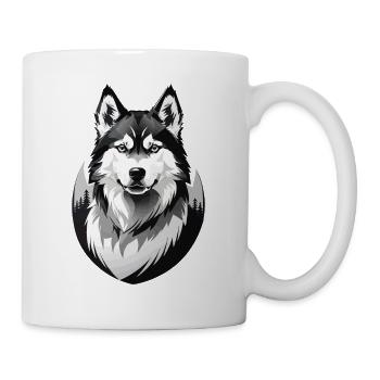 Husky Retro Dog Lover Chien Huskies Chiens - Mug blanc - blanc - Droite