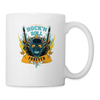 Rock n Roll Forever Skull Rocker cadeau - Mug blanc - blanc - Droite