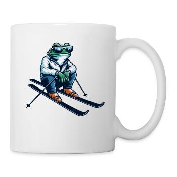 Cool frog skier - Mug - white - Right