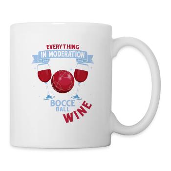 Tout avec modération sauf le thé Pétanque Pétanque - Mug blanc - blanc - Droite