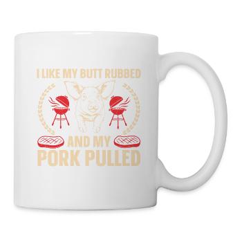 BBQ Pulled Pork Schwein Grill - Tasse - Weiß - Rechts