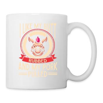 BBQ Pulled Pork Schwein Grill - Tasse - Weiß - Rechts