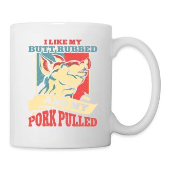 BBQ Pulled Pork Schwein Grill - Tasse - Weiß - Rechts