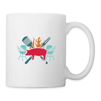 BBQ Pulled Pork Schwein Grill - Tasse - Weiß - Rechts