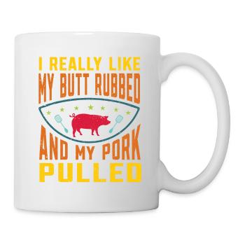 BBQ Pulled Pork Schwein Grill - Tasse - Weiß - Rechts