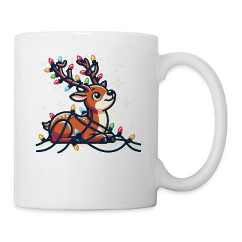 Reh Weihnachten Winter Tiere Rehntier - Tasse - Weiß - Rechts