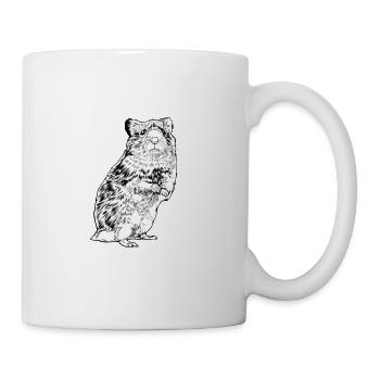 Black and White Drawing - Hamster - Mug - white - Right