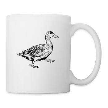 Dessin noir et blanc - Canard - Mug blanc - blanc - Droite