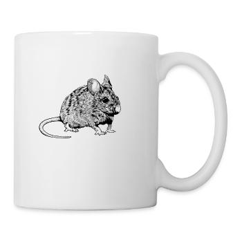 Dessin noir et blanc - Souris - Mug blanc - blanc - Droite
