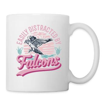 Facilement distrait par les Faucons Falkenzucht Falkner - Mug blanc - blanc - Droite