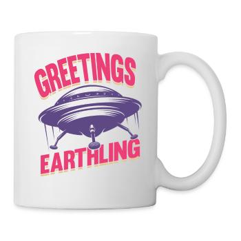 Alien, UFO, UAP, Space, Weltraum Flugobjekt - Tasse - Weiß - Rechts