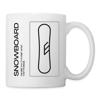 Snowboard - Vergiss deine Sorgen! - Tasse - Weiß - Rechts
