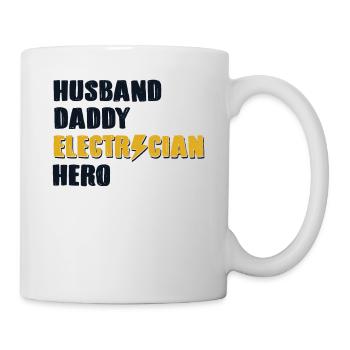 Mari Papa Électricien Héros Ingénieur électricien - Mug blanc - blanc - Droite