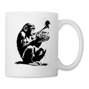 Singe Orchestre Trompette Street Art Banksy Stylelet - Mug blanc - blanc - Droite