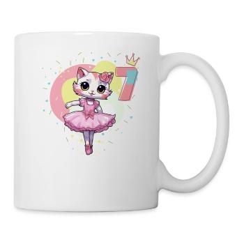 Girls ballet ballerina cats 7 years old 7th - Mug - white - Right