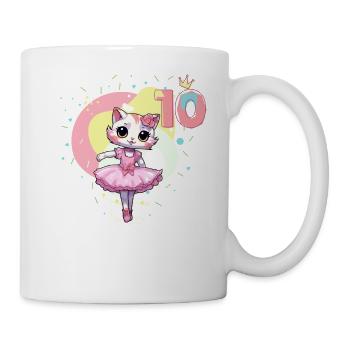 Mädchen Ballett-Ballerina Katzen 10 Jahre alt 10. - Tasse - Weiß - Rechts