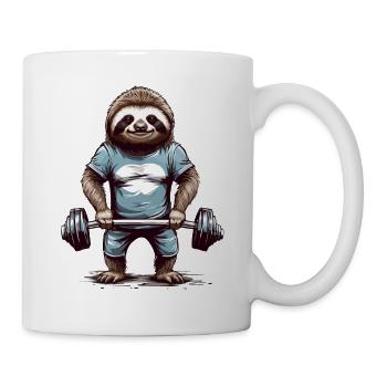 Paresseux Bodybuilder Gym Humour Design - Mug blanc - blanc - Droite