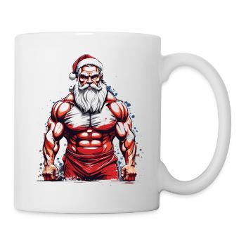 Bodybuilding Santa Christmas Workout - Mug - white - Right