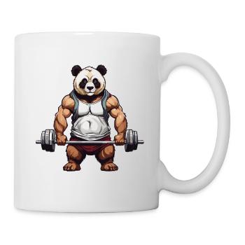 Funny Panda Bear Bodybuilder Fitness Design - Mug - white - Right