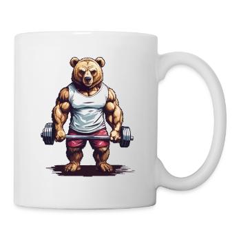 Power Bear Bodybuilding Weight Training Motivation - Mug - white - Right