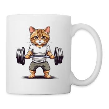 Entraînement musculaire Chat Athlète Fitness - Mug blanc - blanc - Droite
