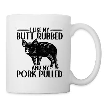 BBQ Pulled Pork Schwein Grill - Tasse - Weiß - Rechts